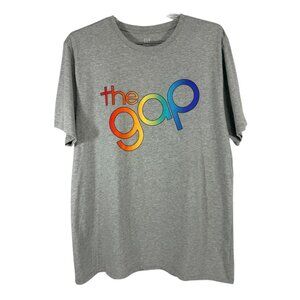 Gap Ombré Logo Gray T-Shirt Unisex XL Rainbow Pride Graphic Tee LGBTQ+